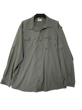 NWOT Columbia Men's XL Green Omni-Shade Long Sleeve Button-Up Shirt Outdoor